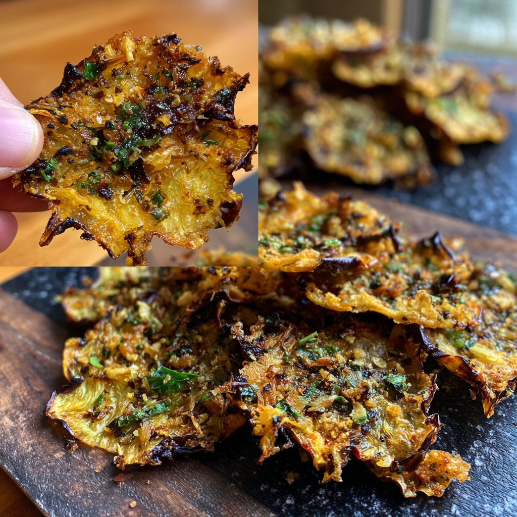 Crispy Eggplant Garlic Chips