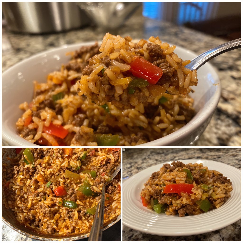 Quick Ground Beef And Rice Skillet
