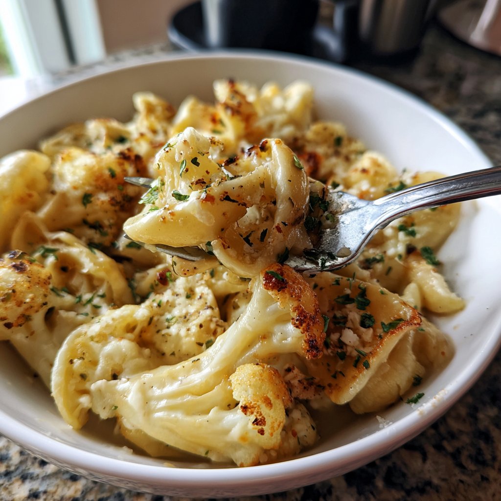 Roasted Cauliflower Garlic Pasta