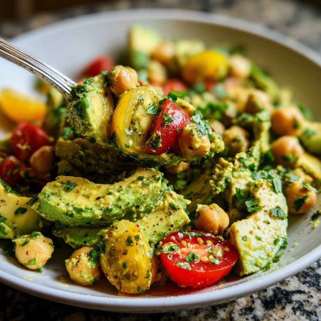Healthy & Light Avocado Chickpea Salad