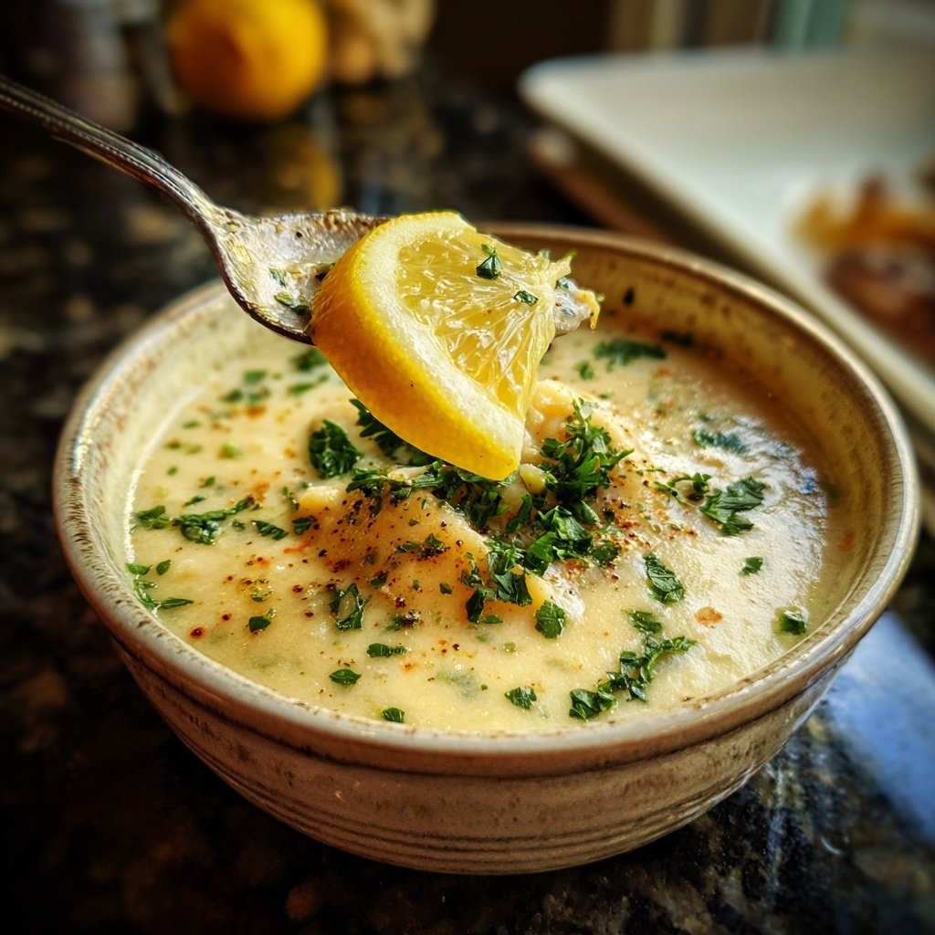 Creamy Lemon White Bean Soup Bowl