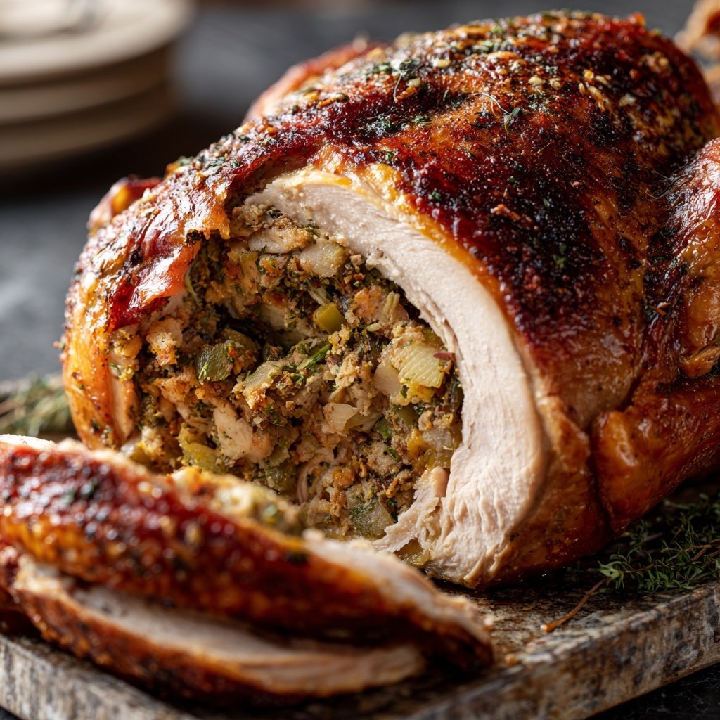 Seasonal & Festive Thanksgiving Herb Stuffed Turkey