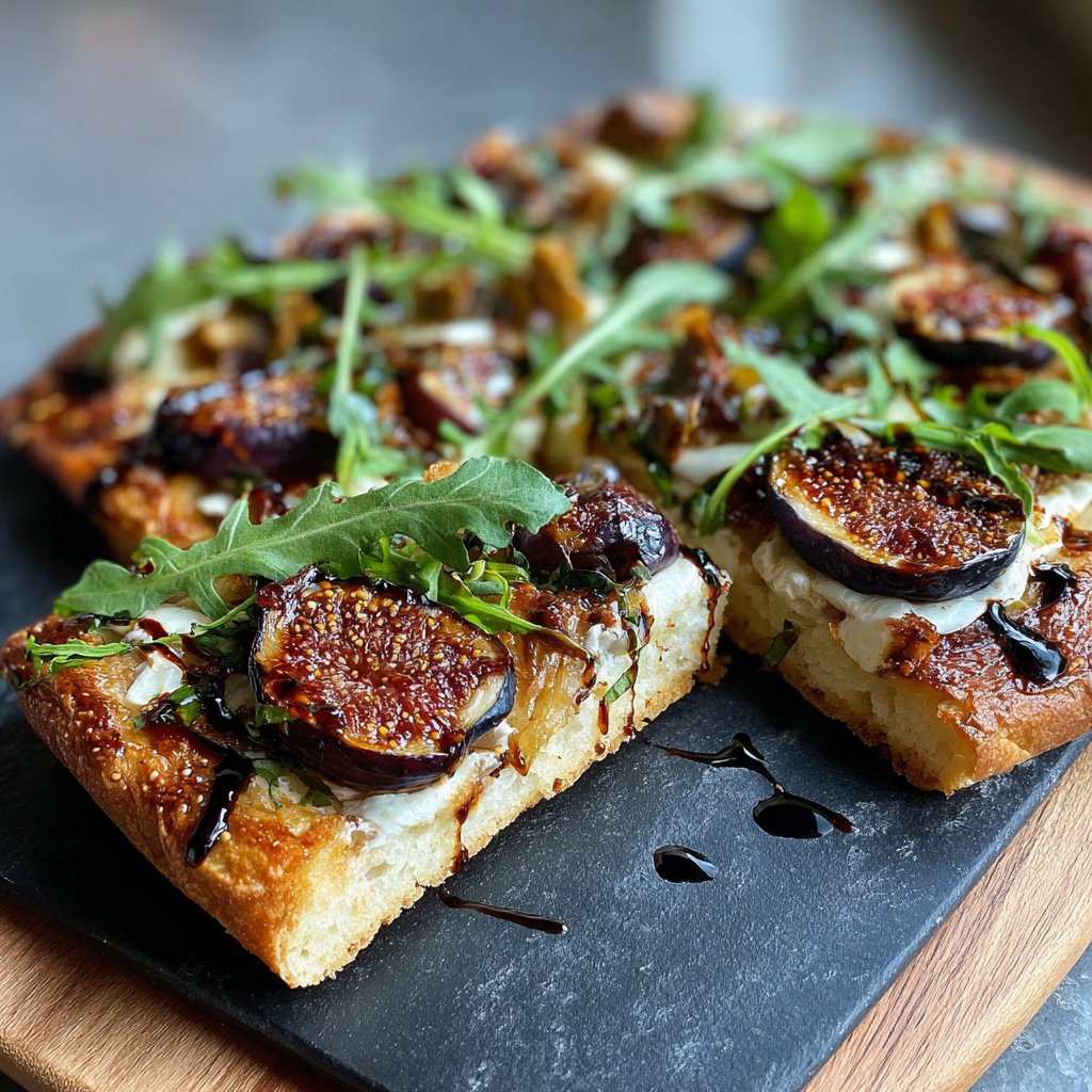 Roasted Fig Flatbread with Balsamic Drizzle
