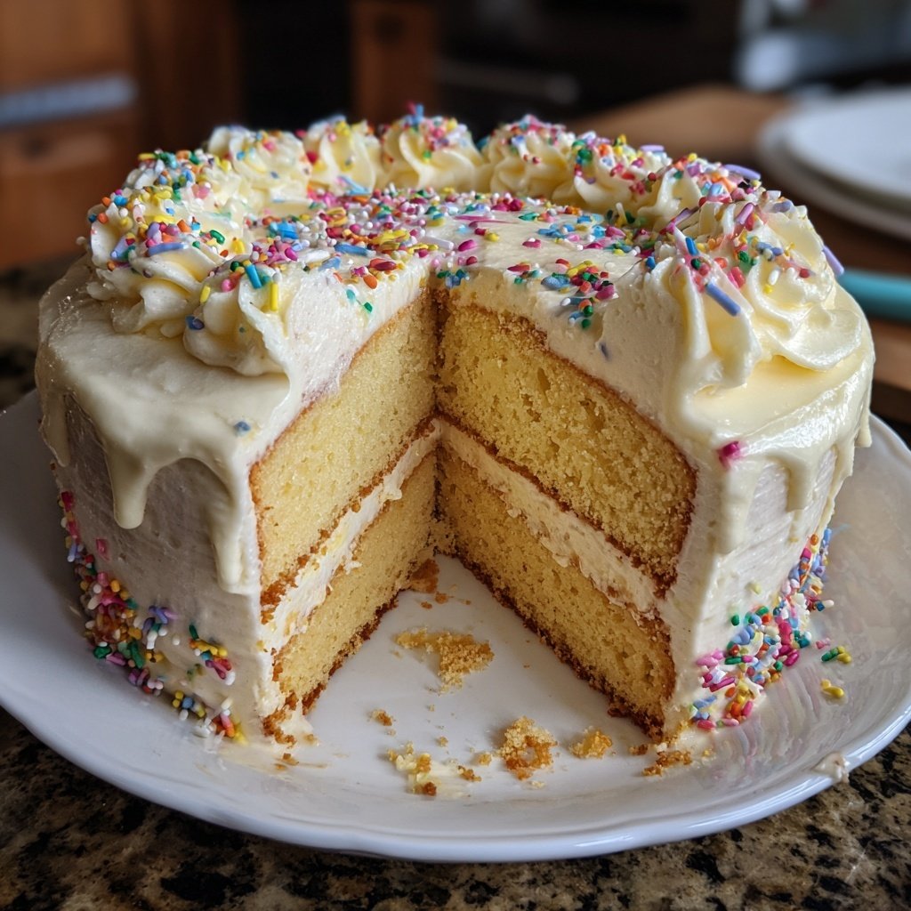 Classic Vanilla Birthday Cake