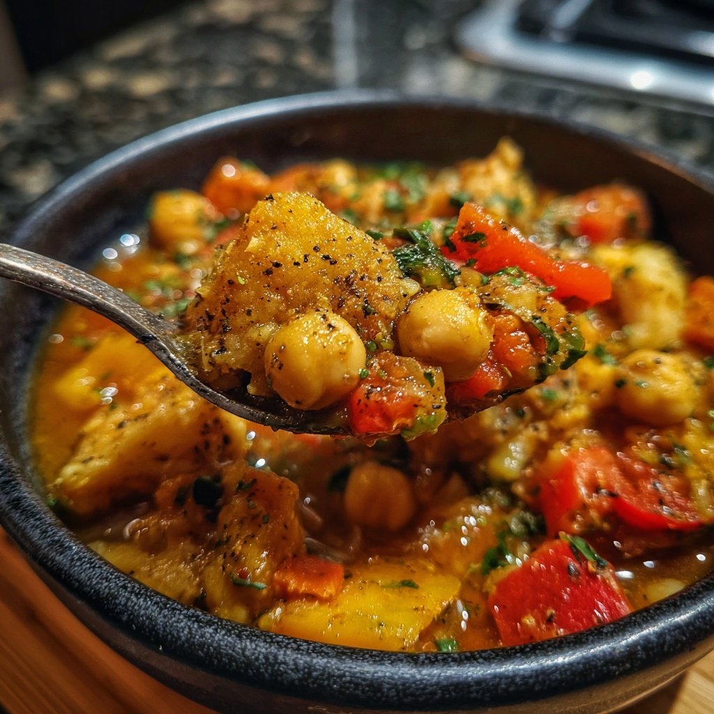 Healthy Crockpot Chickpea Tagine