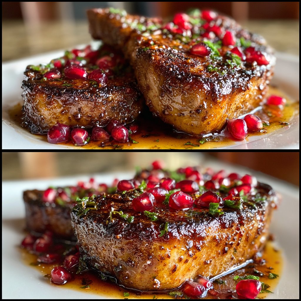 Pork Chops with Pomegranate Pan Sauce