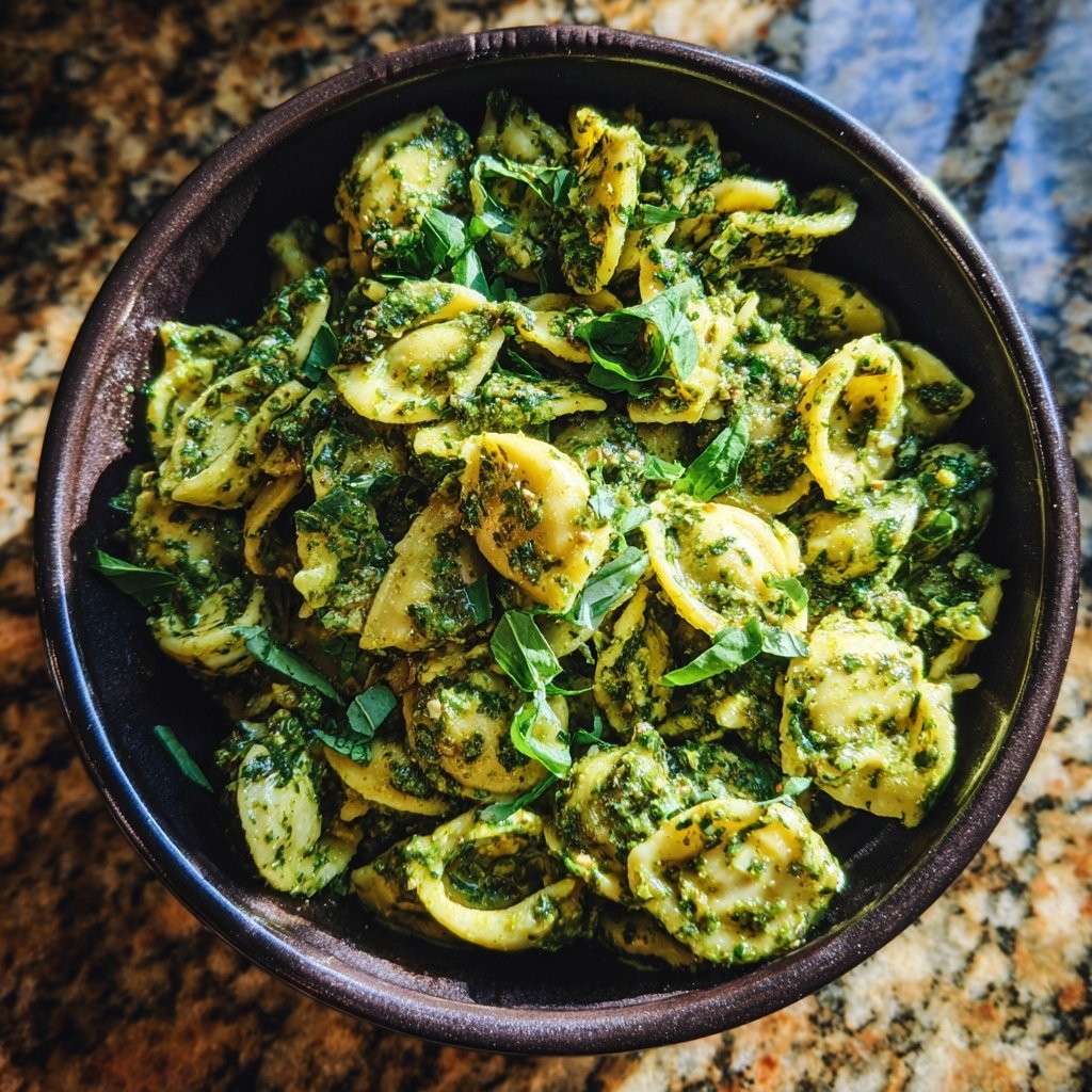 Healthy Lunch Pesto Pasta Salad
