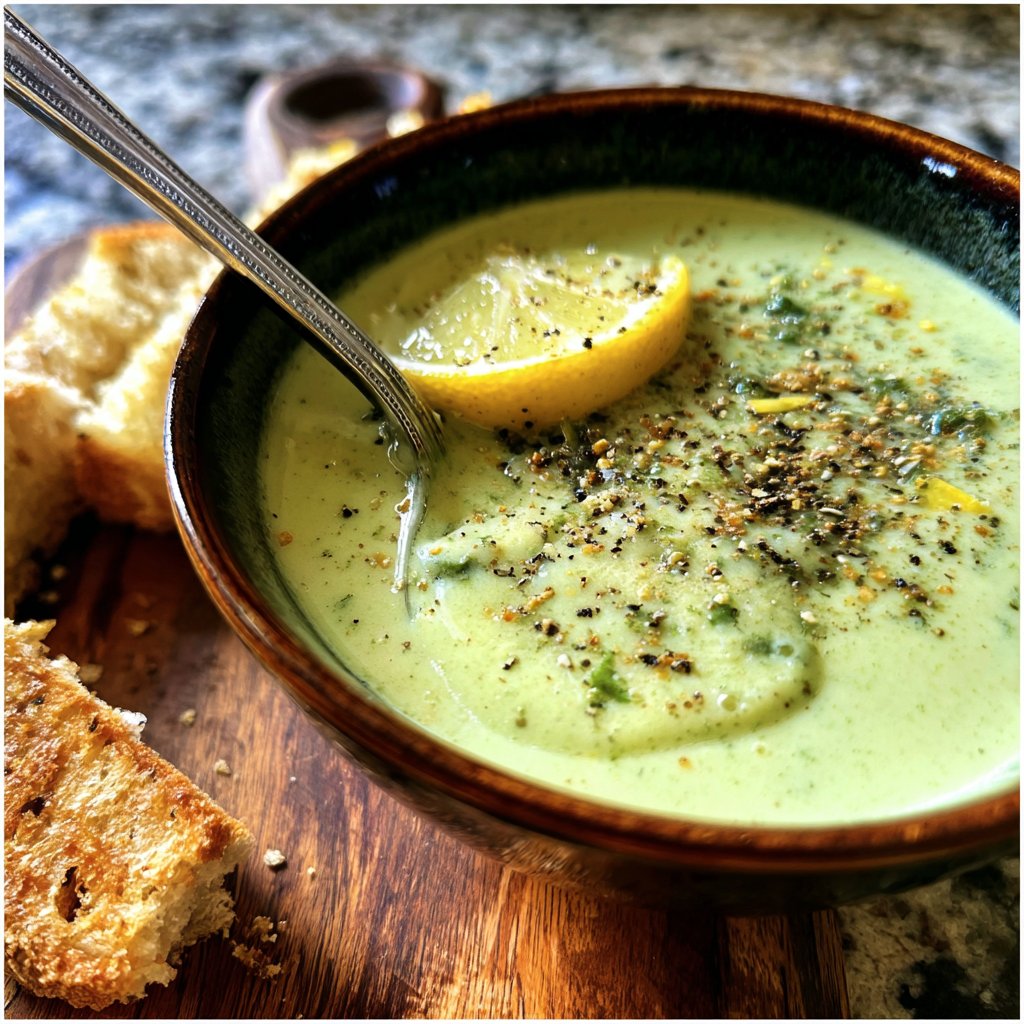 Creamy Lemon Spinach Soup