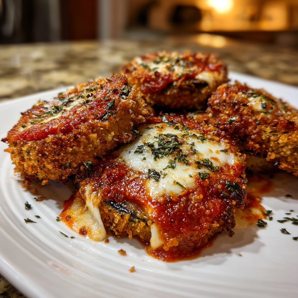 Crispy Eggplant Parmesan Coins