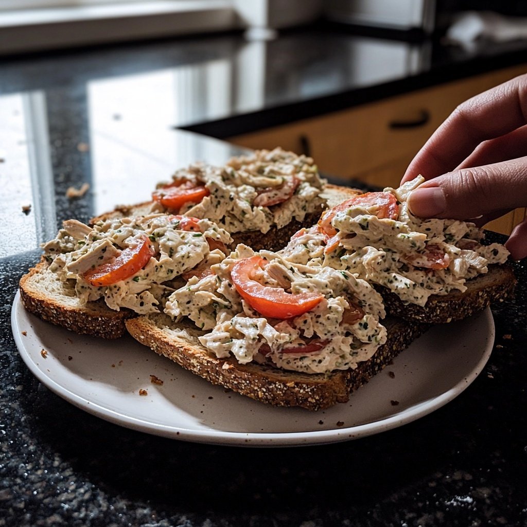 Tomatenbroodjes met Kipsalade