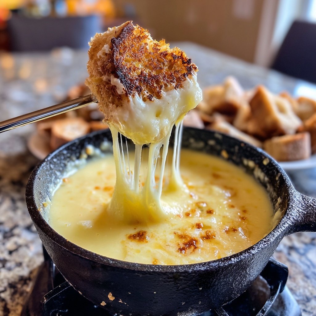 Fondue with Swiss Cheese and Kirsch