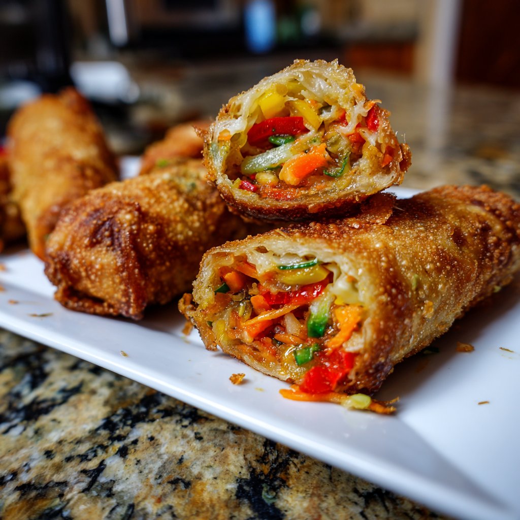 Super Bowl Baked Veggie Egg Rolls