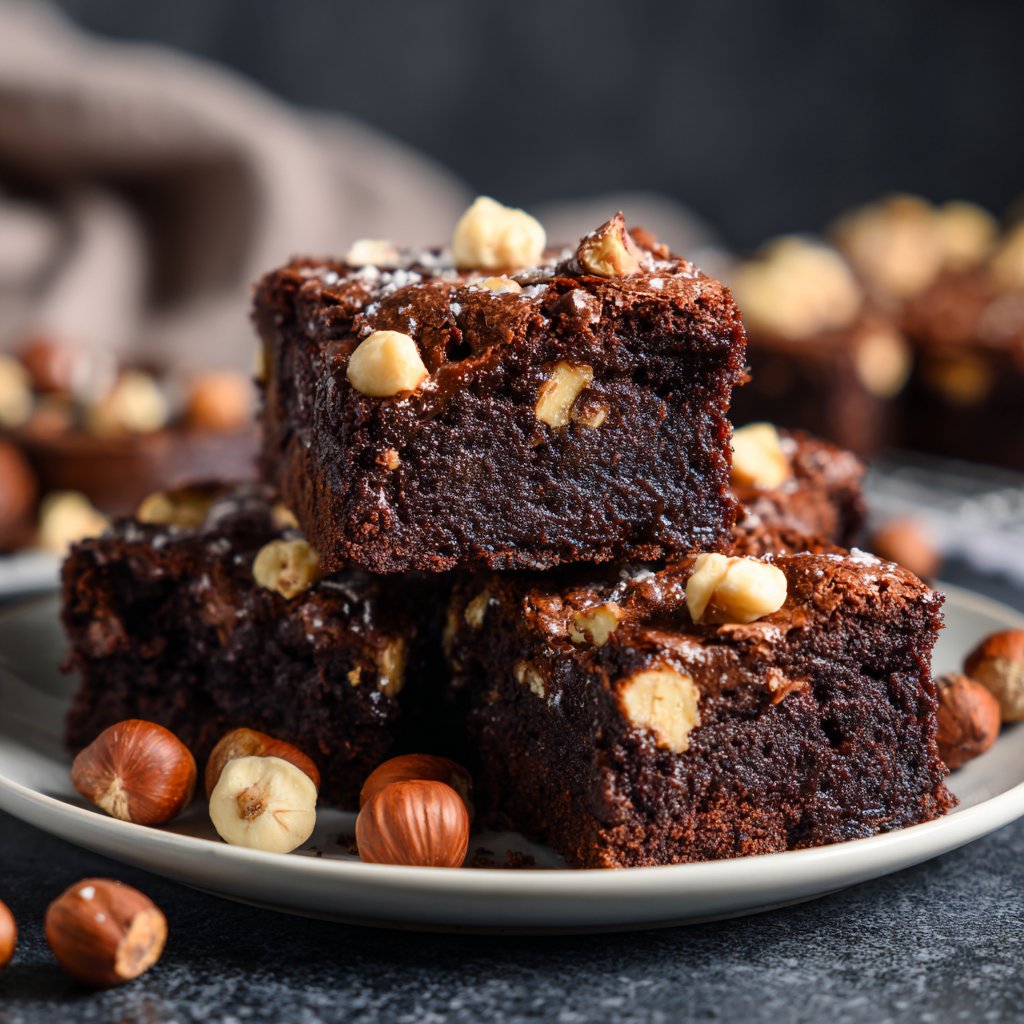 Cottage Cheese Brownies with Hazelnuts