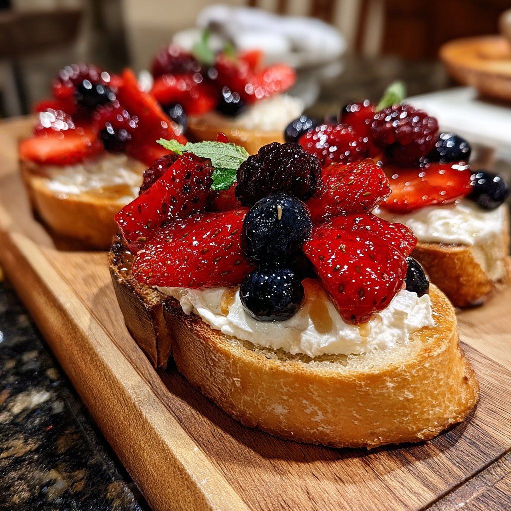 Crostini with Ricotta and Honeyed Berries