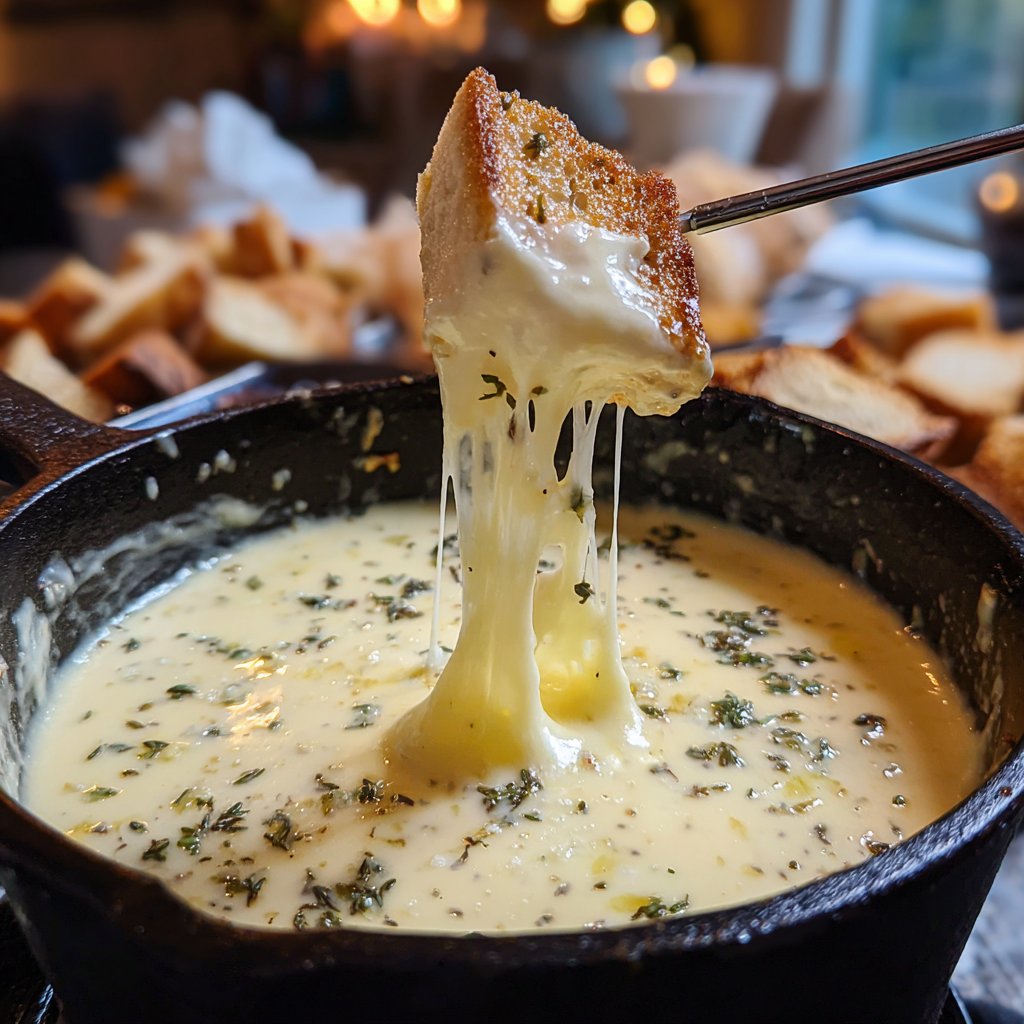 Fondue with Garlic and Thyme
